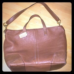 Camel Leather Coach Tote